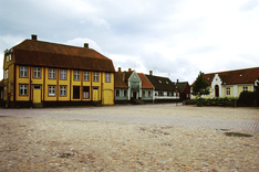 Markt in Åhus an der Ostsee in Schweden