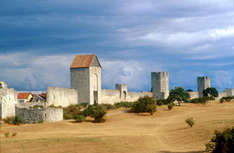 Stadtmauer von Visby auf Gotland in Schweden