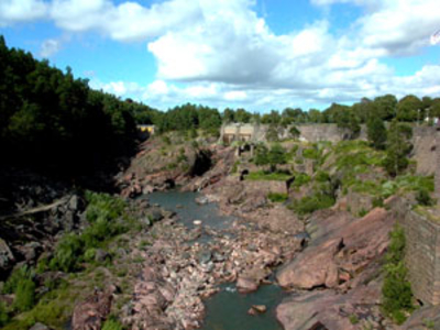 Der ehemalige Wasserfall des Götaälv
