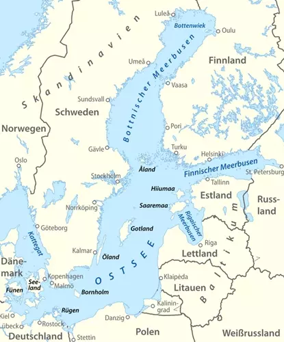 Karte der Ostsee und ihrer Anrainerstaaten