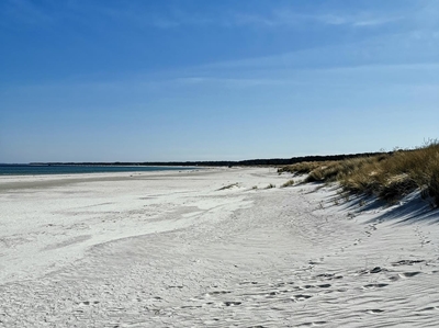 Leerer Strand bei Traumwetter