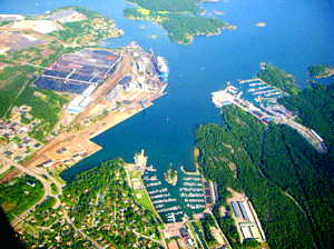 Blick auf Oxelösund an der schwedischen Ostseeküste