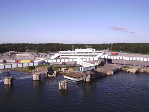 Fährhafen von Kapellskär an der Ostsee in Schweden