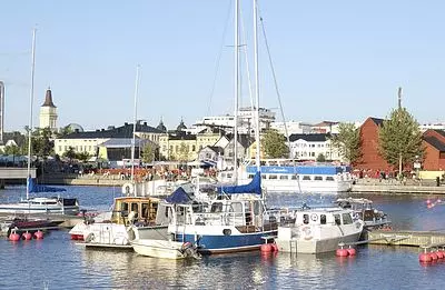 Marina in Oulu an der Ostsee in Finnland