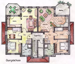 Grundriss Obergeschoss (Grafik: Triller-Bau)